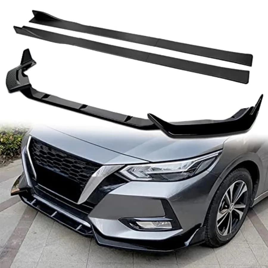 Q1-TECH Kit 9 Front bumper parts, Side extensions and Diffuser Set Compatible with Nissan Sentra Sedan/4 Doors 2020-2023