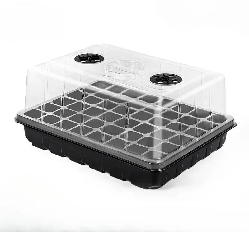 Large 24/48 holes Canvas box Transparent lid Flower jars Seed trays Germination box Plant incubator Jars for gardening plants