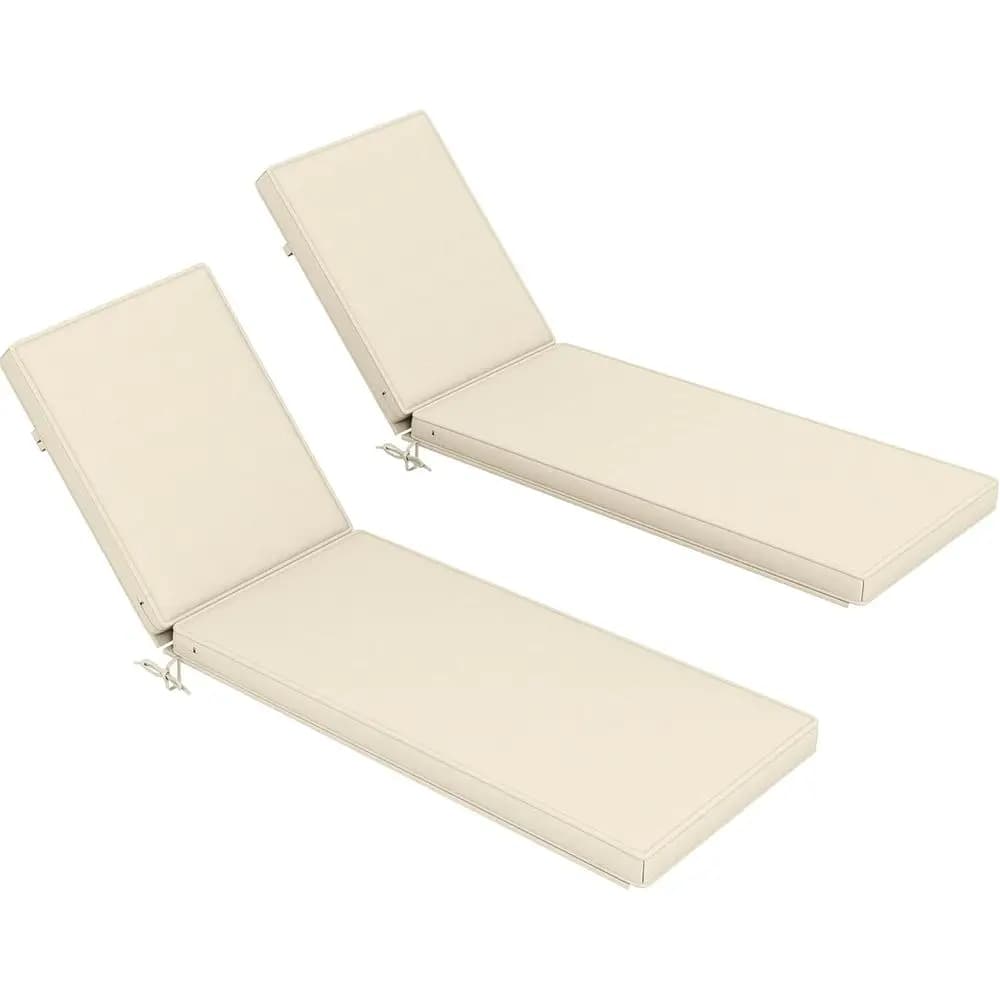 Set di 2 cuscini per chaise longue da esterno, resistenti, 72 x 21 x 3 pollici, cuscini di ricambio per lettino prendisole, imbottiture per sedia a sdraio da patio