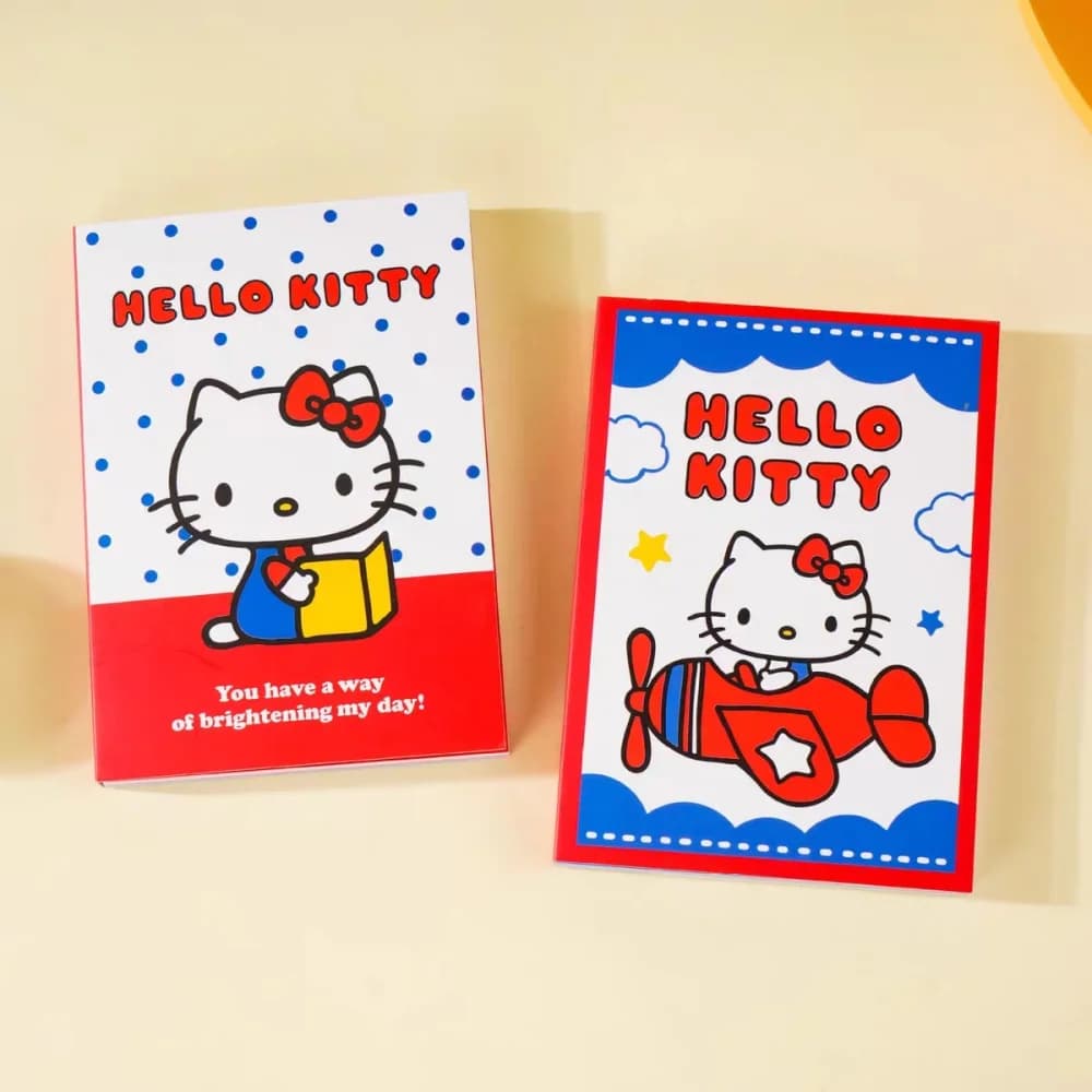 100 Pezzi Autentici Sanrio Hello Kitty A6 Scrapbook Kawaii, Quaderno con Pagine Colorate, Agenda, Diario, Forniture di Cancelleria per Studenti