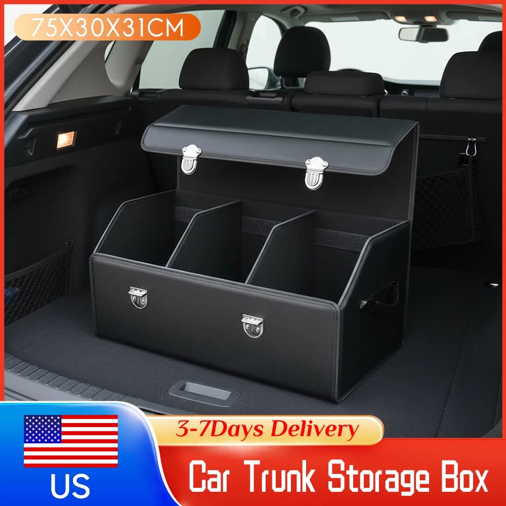 Organizer per Bagagliaio Auto, Impermeabile e Pieghevole, Multi-Scomparto Regolabile per SUV, Scatola Portaoggetti per Auto