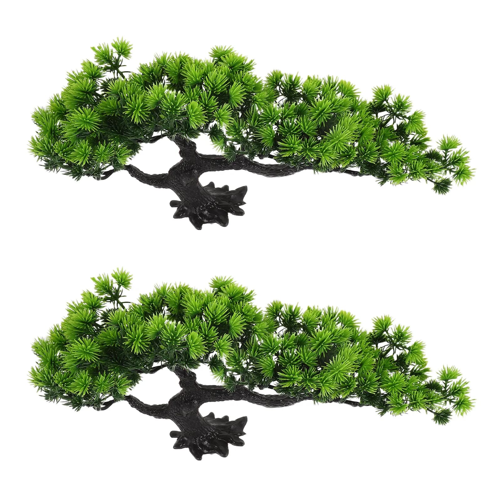 2Pcs Artificial Bonsai Tree Simulation Plant Modular Fake Desk Plants Indoor Small Fake Plants Decor Zen Garden Desktop