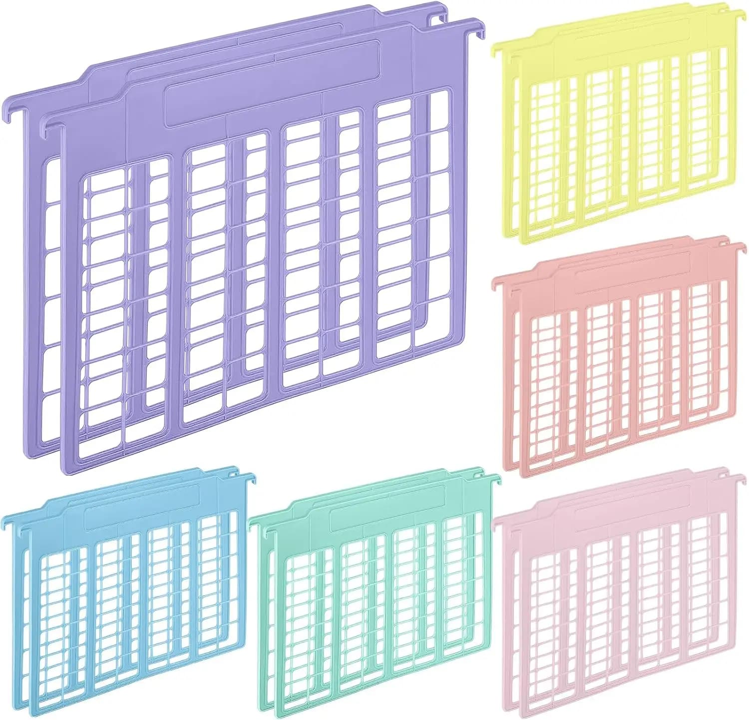 Set di 12 Divisori per Cartelle e Documenti 11 x 6 Pollici, Organizzatori in Plastica per Archivio Appendibile, Separatori Inseribili per Documenti