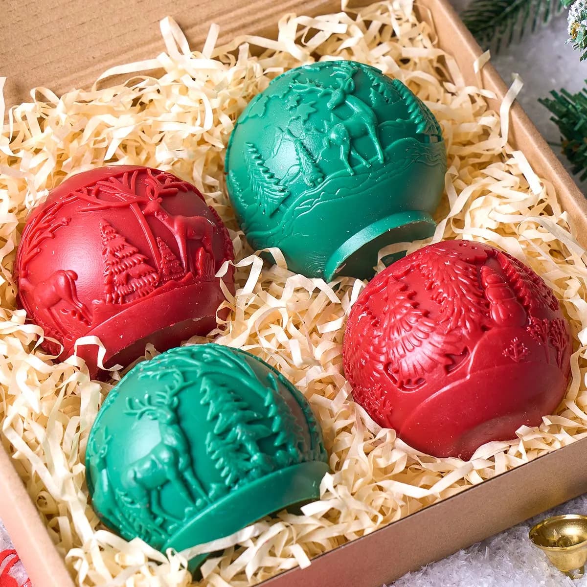 Christmas Ornaments Silicone Candle Mold DIY Handmade Christmas Tree Elk Ball Aromath Soap Plaster Resin Craft Molds Home Decor