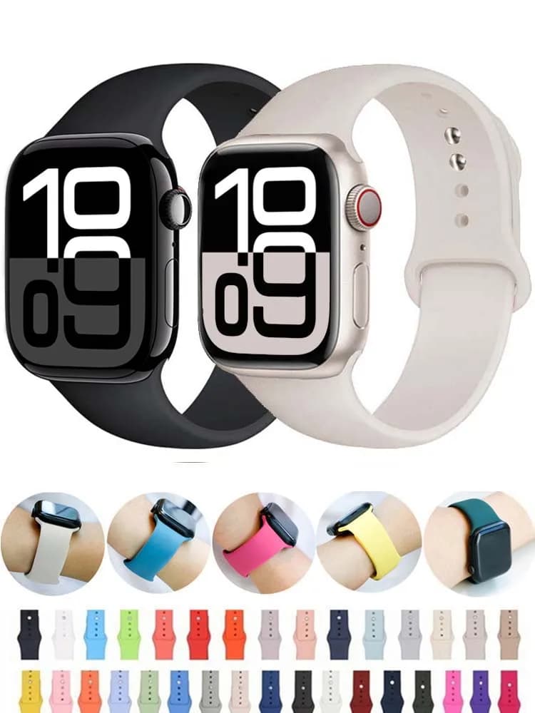 Apple Watch 44mm 40mm 45mm 41mm 49mm 46 42mm 38mm silicone strap iwatch series 10 7 8 if 3 6 ultra 2