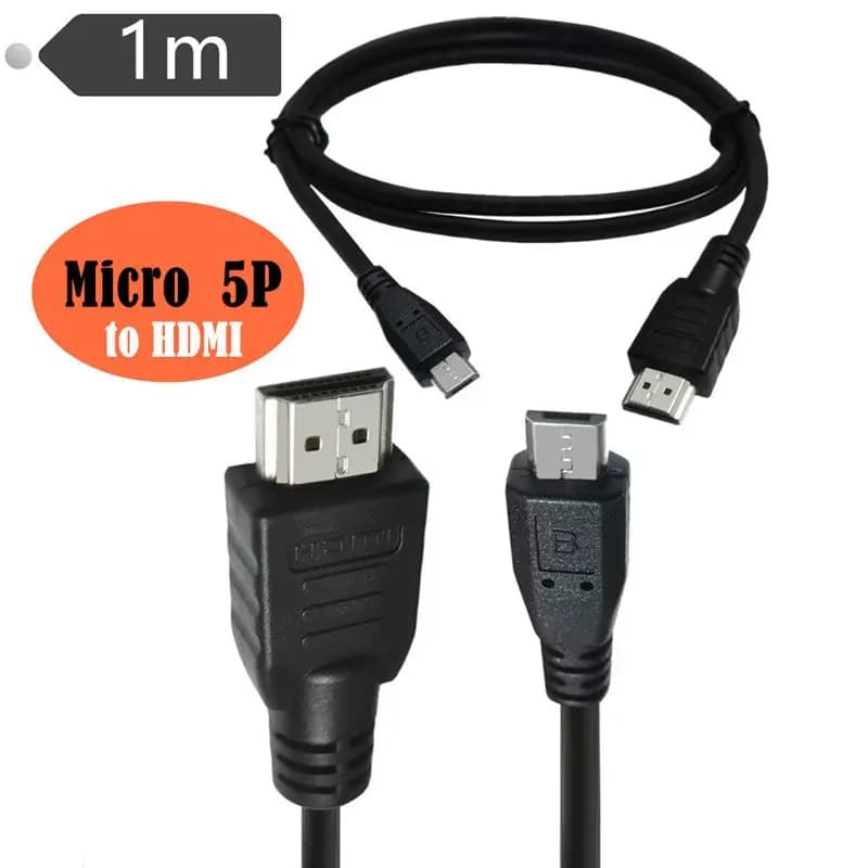 Cavo HDMI compatibile a USB da 1 m, cavo di collegamento micro 5 pin compatibile HDMI maschio a USB 2.0, cavo di alimentazione dati USB