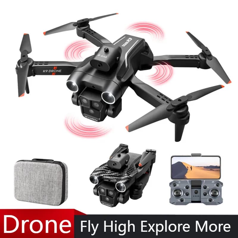 K9Max Drone 4K HD Doppia Fotocamera Fotografia Aerea Professionale FPV RcChelicopters Evitamento Ostacoli Pieghevole RC Quadcopter Giocattolo
