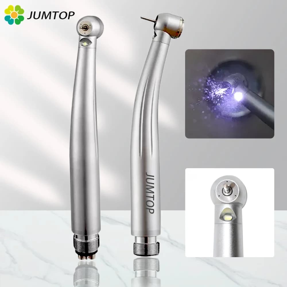 Dentale LED Manipolo Ad Alta Velocità Testa di Coppia Turbina Ad Aria E-Generatore Cuscinetto In Ceramica Punte Dentista Triplo Spruzzo D'acqua 2/4 Foro