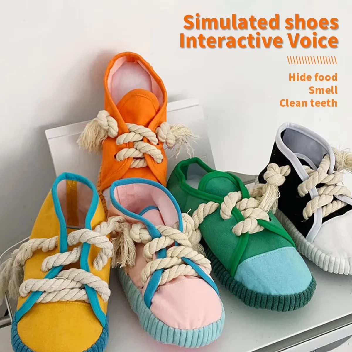 1PC A dog food hiding and sniffing slippers sound toy to relieve boredom training pet artifact Teddy teething rope knot pet toy