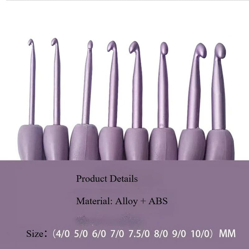 8Pcs/set Purple Crochet Hooks Set Craft Crochet Weaving Knitting Needles Hooks For Sewing Crafts Stitching 2.5-6.0mm