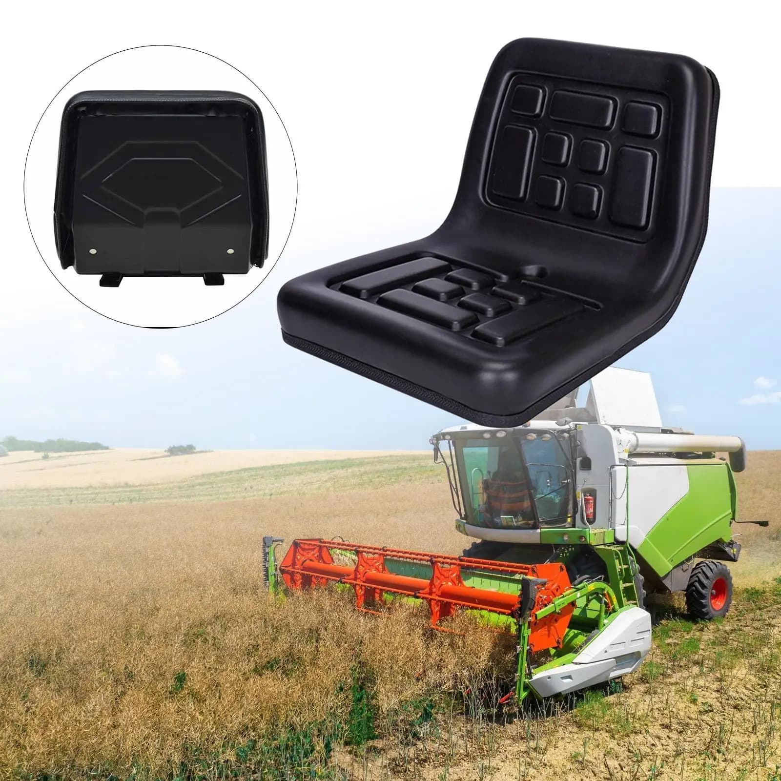 Sedile Universale di Ricambio per Trattore, Sedile con Schienale Alto per Tosaerba e Carrello Elevatore, per Mietitrebbia