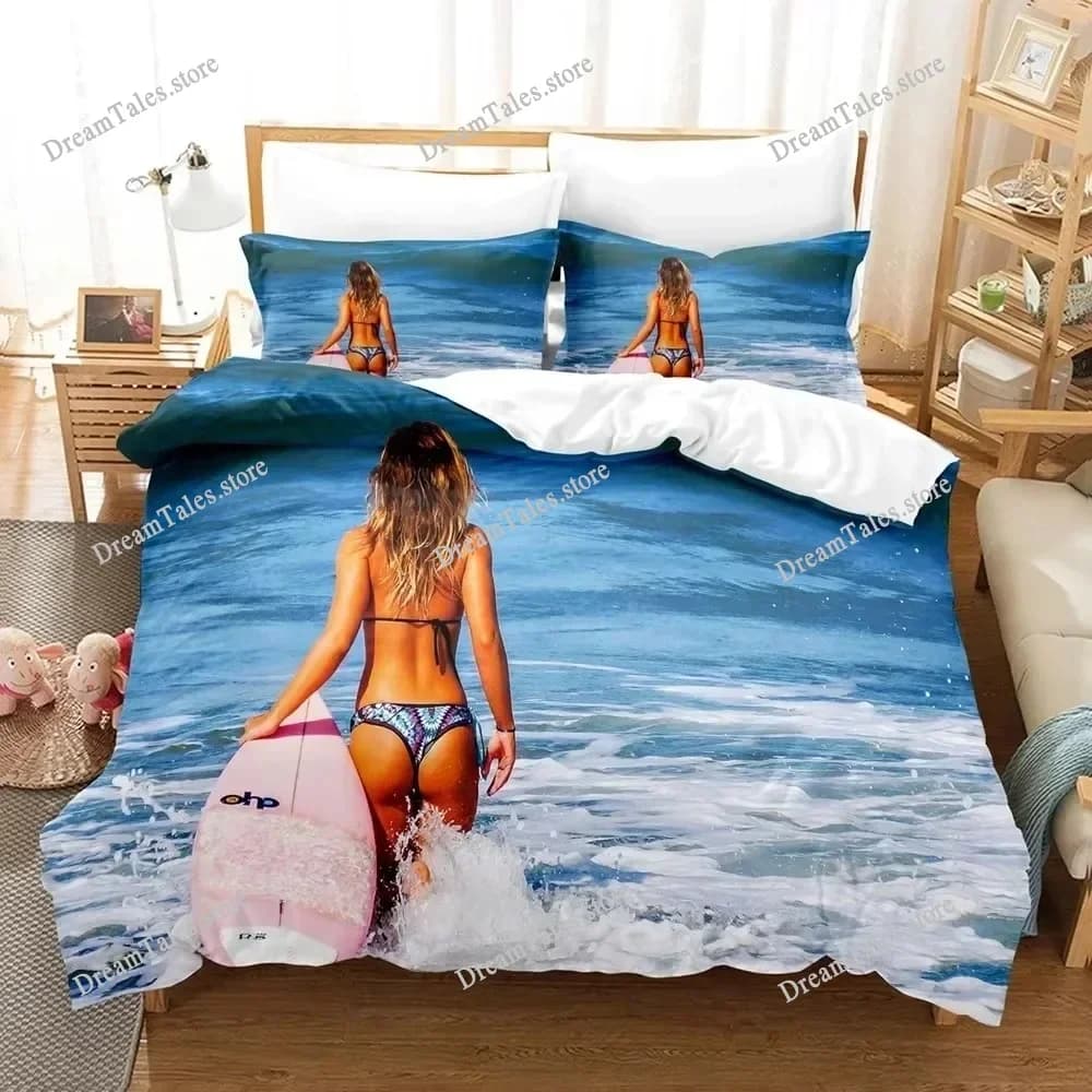 3D Surf on The Sea Bedding Sets Duvet Cover Set with Pillowcase Twin Full Queen King Bedclothes Duvet Cover Home Textileextile