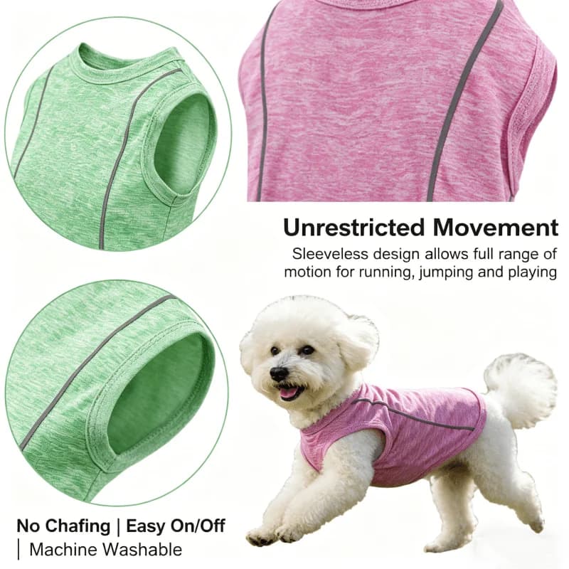 Sun Protection Dog Shirts with Reflective Strips, Quick Dry, Soft Stretchy Fabric, Available in Sizes for Small to Large Dogs!