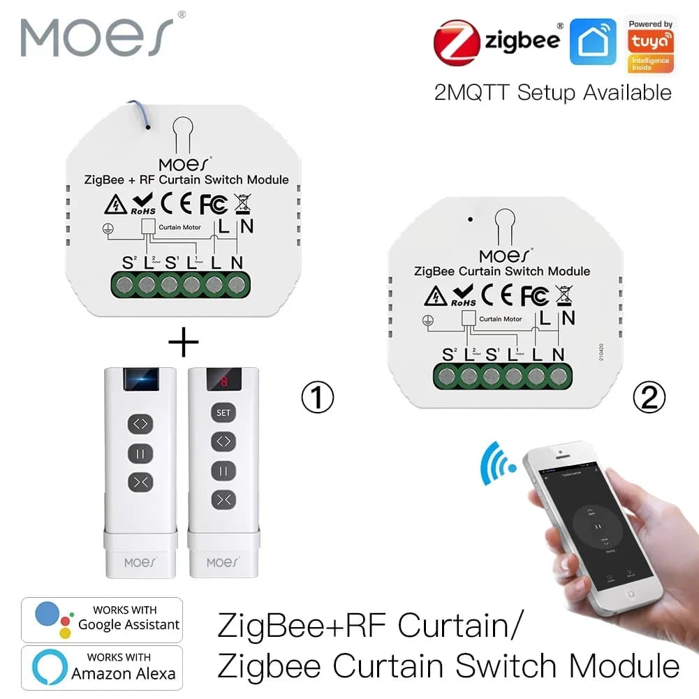 MOES ZigBee 3.0 Modulo interruttore per tende intelligenti Motore per tende per tapparelle motorizzato Tuya Smart Life Alexa Echo Google Home