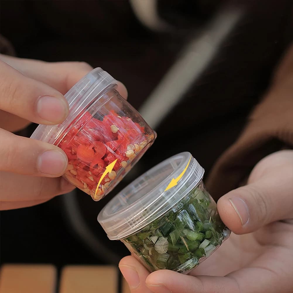 Kit di Spezie da Campeggio con 5 Bottiglie per Condimenti, Set di Contenitori Portatili per Spezie da Viaggio, Borsa per Condimenti per Campeggio e Barbecue all'Aperto