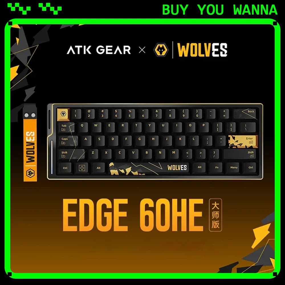 ATK WOLVES EDGE60HE Magnetic Switch Keyboard Wired Gaming Mechanical Keyboard 8000Hz RT0.001mm Aluminium Alloy Keyboards
