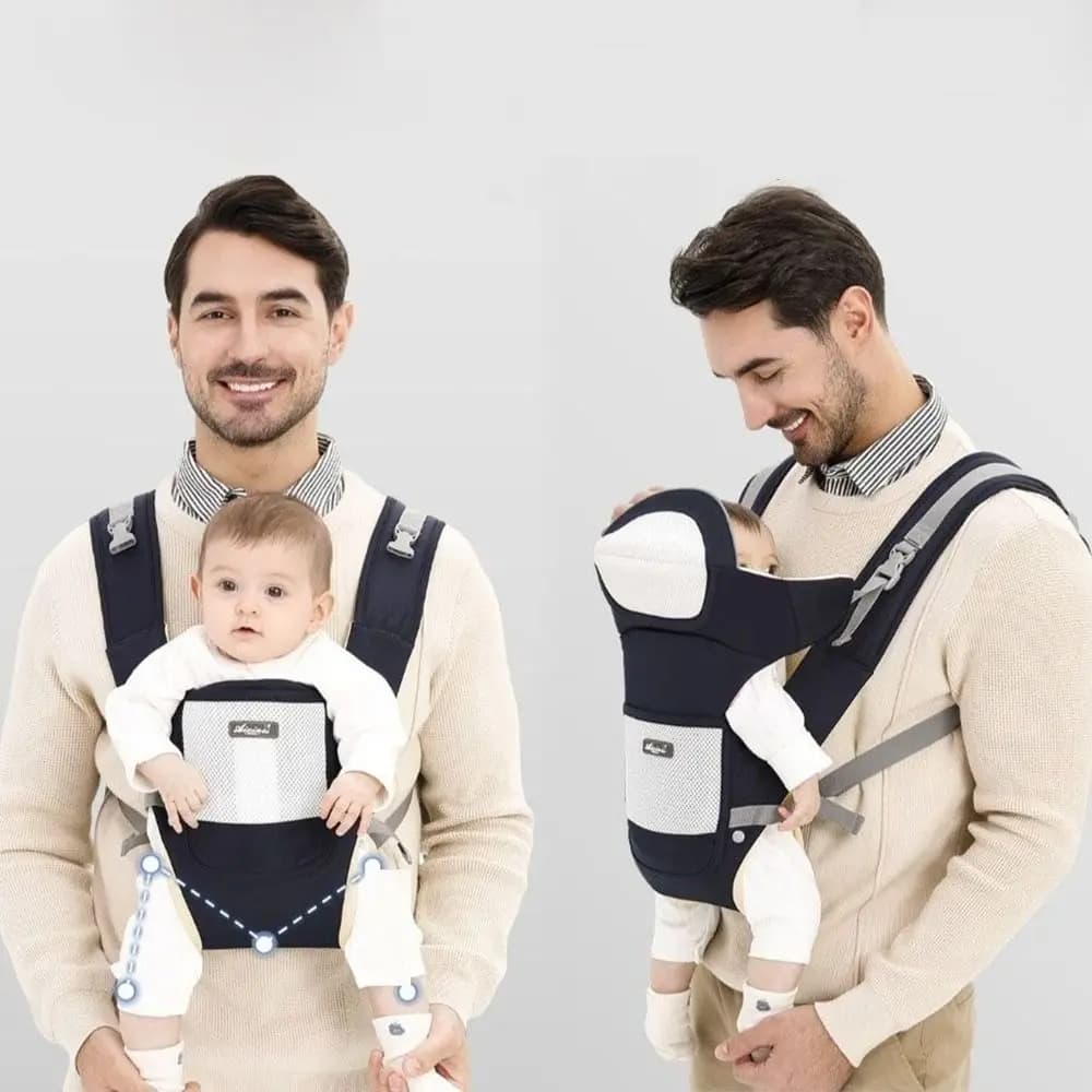 Zaino ergonomico per marsupio Supporto per la testa frontale Sgabello per la vita infantile Imbracatura avvolgente per bambini in rete traspirante regolabile