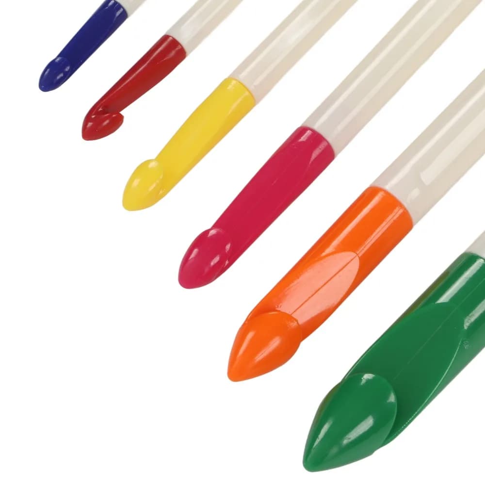 6Pcs Soft Grip Handle Crochet Hook Set Ergonomic Handle Large Size 7-20mm Crochet Needle Kit Ergonomic Crochet Hooks