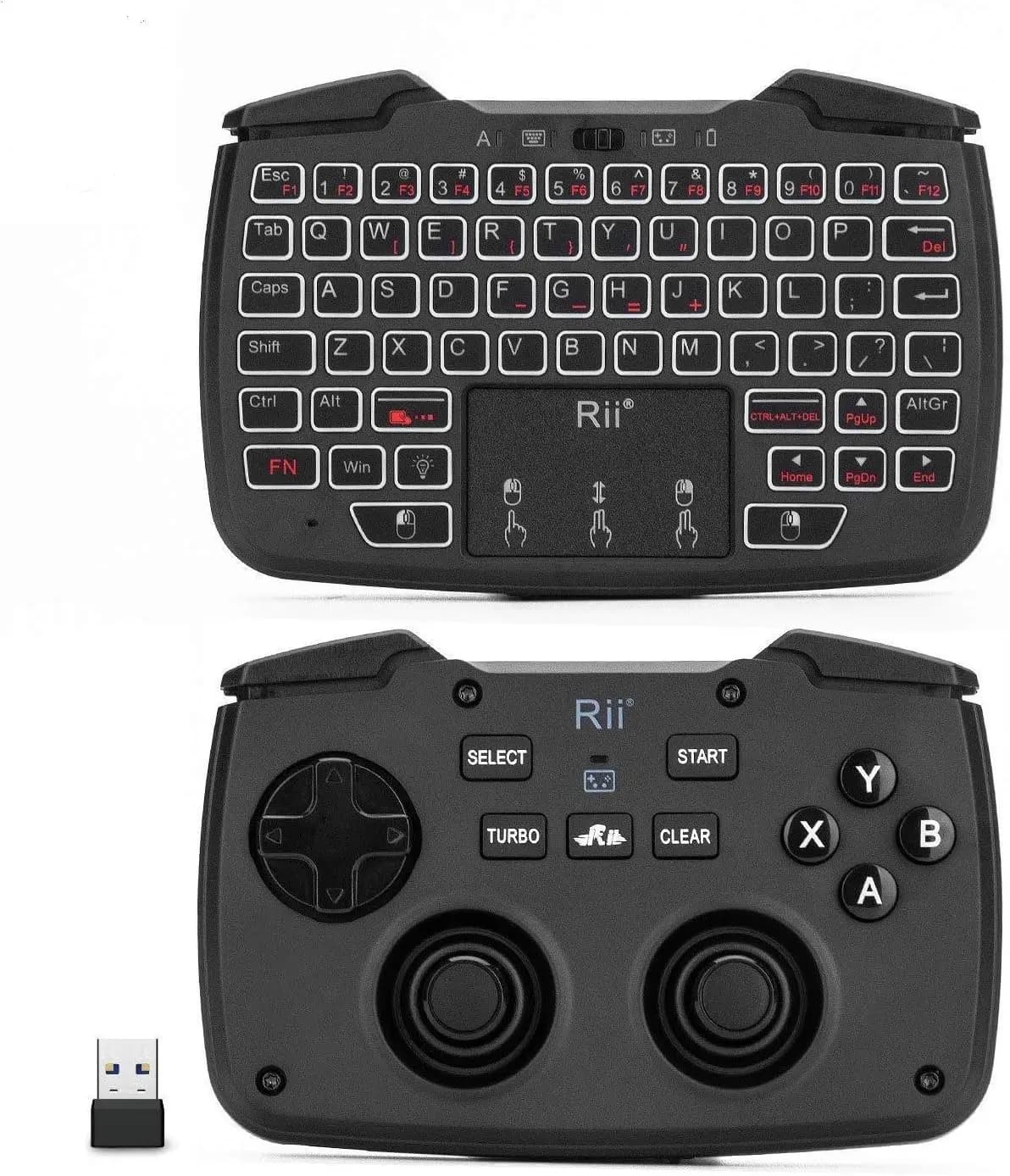 Tastiera Legion Go, 3 in 1 Controller di gioco portatile wireless da 2,4 GHz Tastiera Mouse Combo Funzione di vibrazione turbo per Legion Go