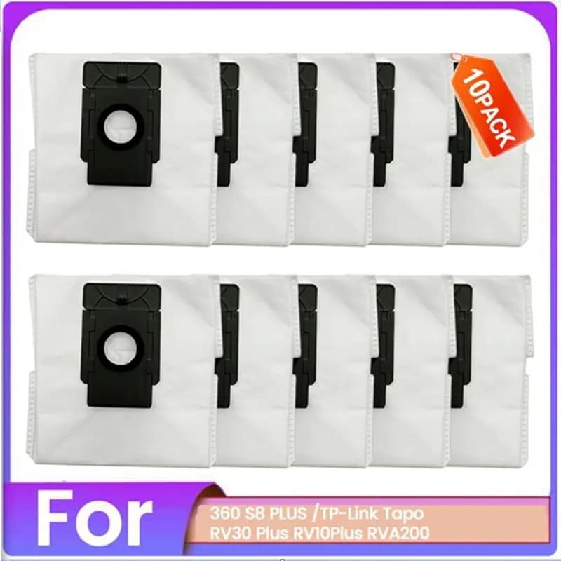 AT21-10PCS Dust Bag Set For 360 S8 PLUS For TP Link Tapo RV30 Plus RV10 Plus RVA200 Vacuum Cleaner Accessories Replacement
