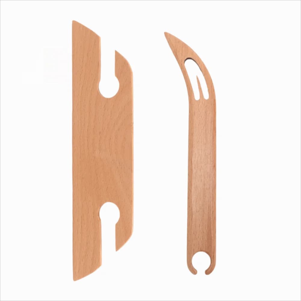 2Pcs Portable Wooden Weaving Shuttles Smooth Surface Beveled Edge Knitting Loom Tools Hand Loom Stick For Table Looms