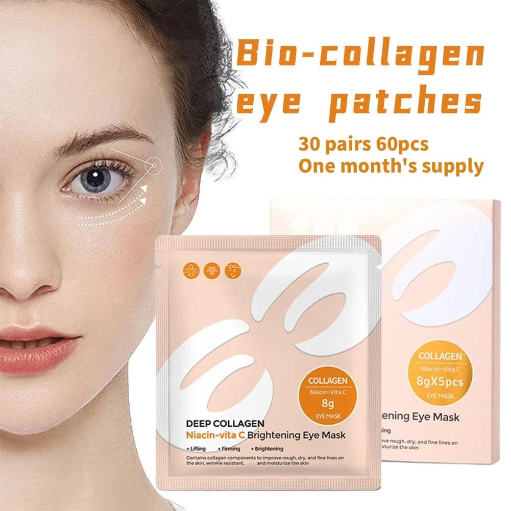 Mask Eyes Lluminating to Vitamin C for Eyes, Patch Hydrogel to Collagen, Deep Hydrating, Refreshing, Skin Care Around Eyes, 60 Pieces