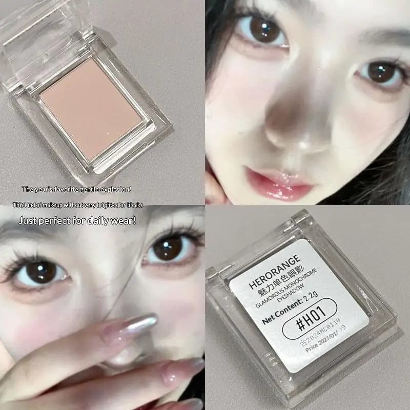 HERORANGE Palette Ombretti Opachi Pink Fishing Blush Brown Nude - Primer Glitter Waterproof Long Duration for Contorno Viso