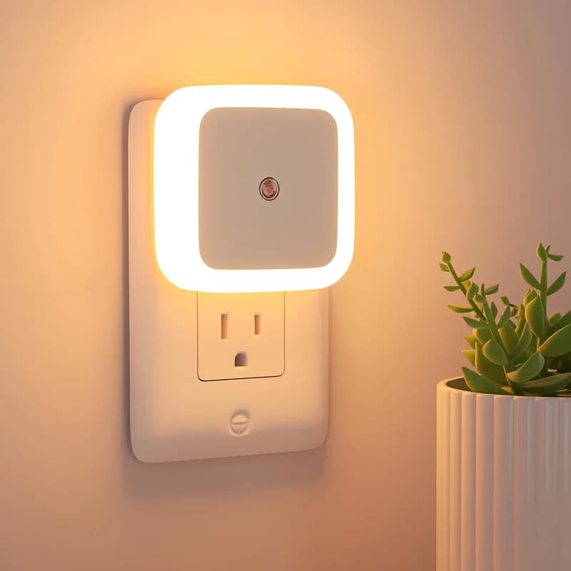 Set di 4 Luci Notturne LED con Sensore Automatico dal Tramonto all'Alba, Lampade Notturne per Corridoio, Camera da Letto, Cucina, Scale