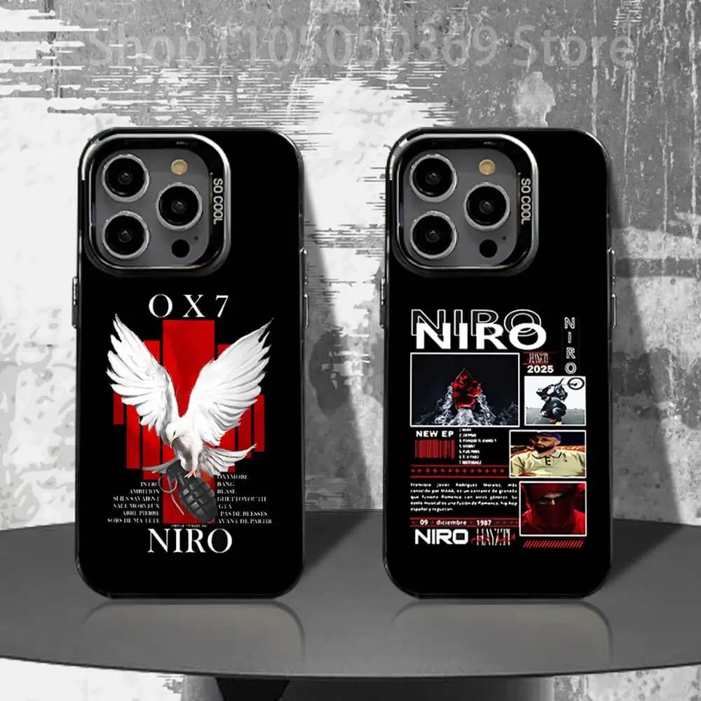 Custodia per telefono N-NIRO OX7 per iPhone 16,15,14,13,12,11,Pro,XS,Max,Plus,Mini,SE4,E Cover antiurto nera opaca
