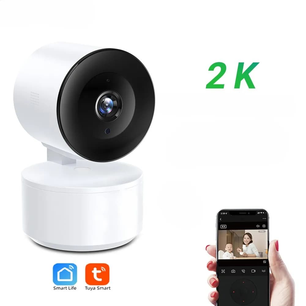 Telecamera Smart WiFi HD 2K 3MP, Telecamera IP WiFi HD 2K con Visione Notturna, Monitor di Sicurezza per Bambini con Tracciamento AI, Telecamera WiFi di Rete 4K 300W