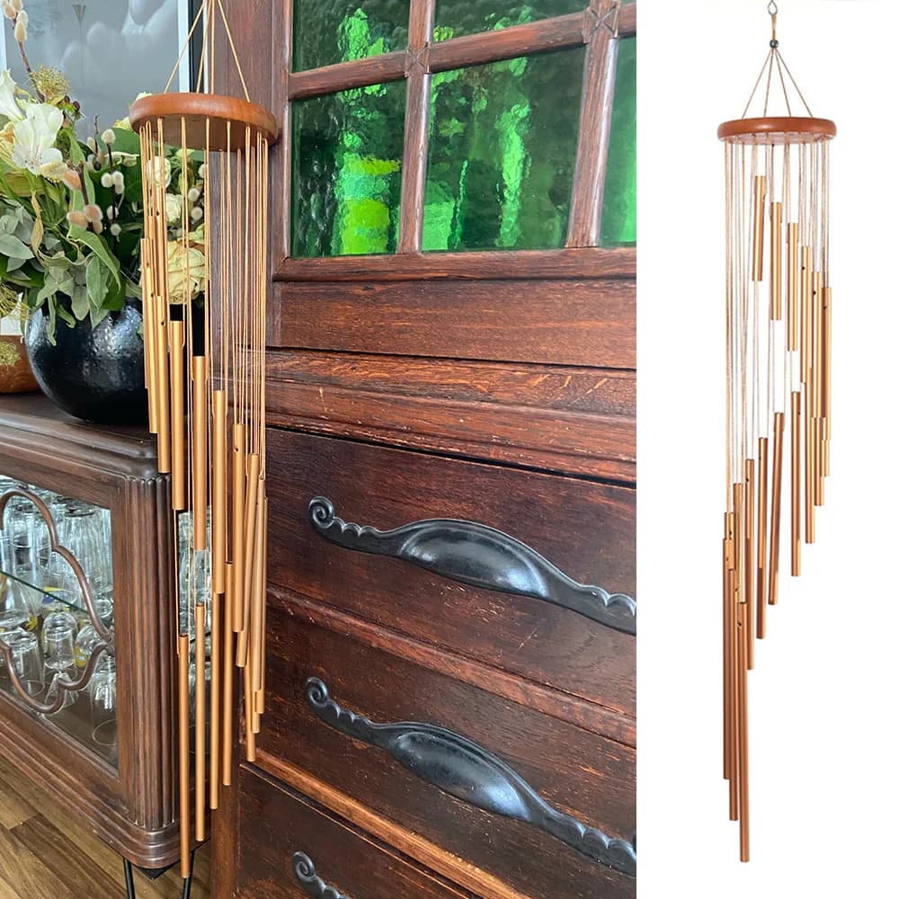 18 Tubes Wind Chimes Metal Wind Bells Wall Hanging Nordic Classic Handmade Ornament Garden Patio Outdoor Home Decor