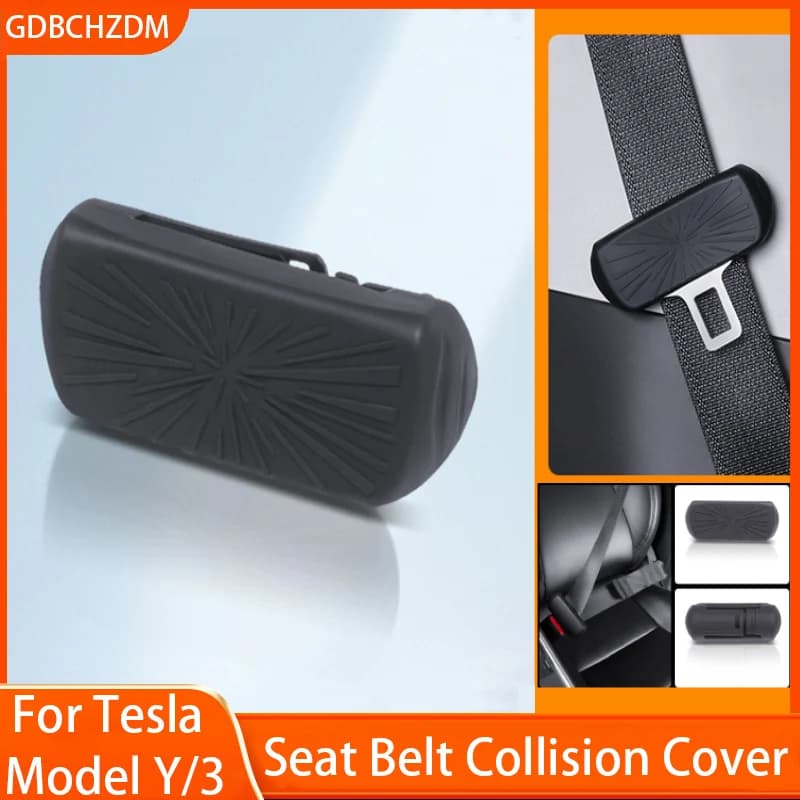 Custodia protettiva antigraffio per cintura di sicurezza per auto per Tesla Model 3 Y Copertura con fibbia per cintura di sicurezza Accessori per collisioni in silicone morbido