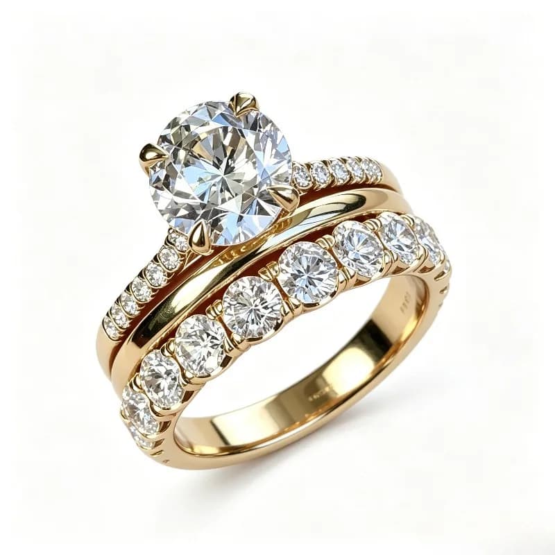 New Attend Banquet, Trendy Bride's Wedding, Exquisite Light Luxury Jewelry Set of 3 Pieces, Inlaid with Zircon Sparkling Ring