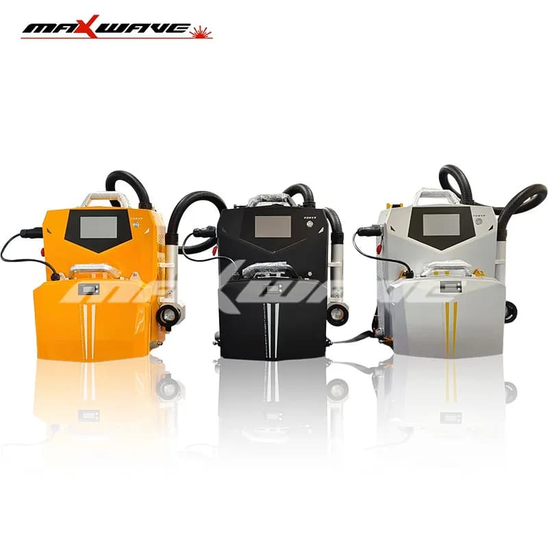 Macchina per la pulizia laser Pulitore per zaino con carrello a impulsi portatile da 200 W per parti metalliche in acciaio Verniciatura per la rimozione della ruggine del legno