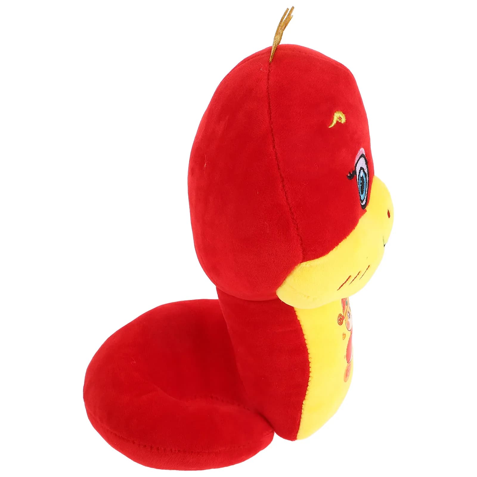 Peluche Serpente Rosso del Capodanno Cinese 2025, Mascotte Cartoon Morbida e Coccolosa, Regalo per la Celebrazione del Serpente del Nuovo Anno Lunare