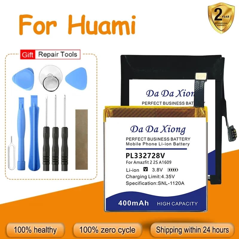 PL 402120 VPL 502524 V battery for Huami Amazfit GTR Bip Gts 2 2s 3 A1608 A1609 A1619 A2035 A1808 Smart Watch 42MM, Mi Watch Lite