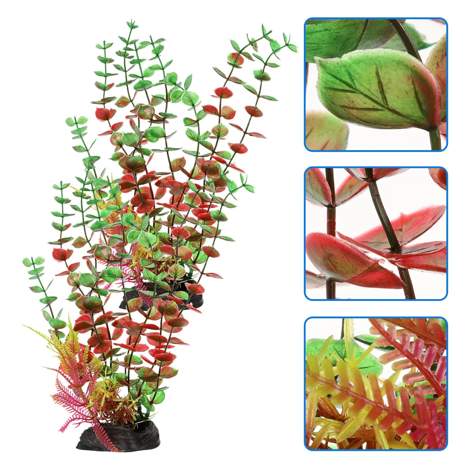 2Pcs Artificial Aquarium Plant Decorative Faux Fish Tank Supplies Wear Resistant Replaceable Fish Tank Decoration Vibrant