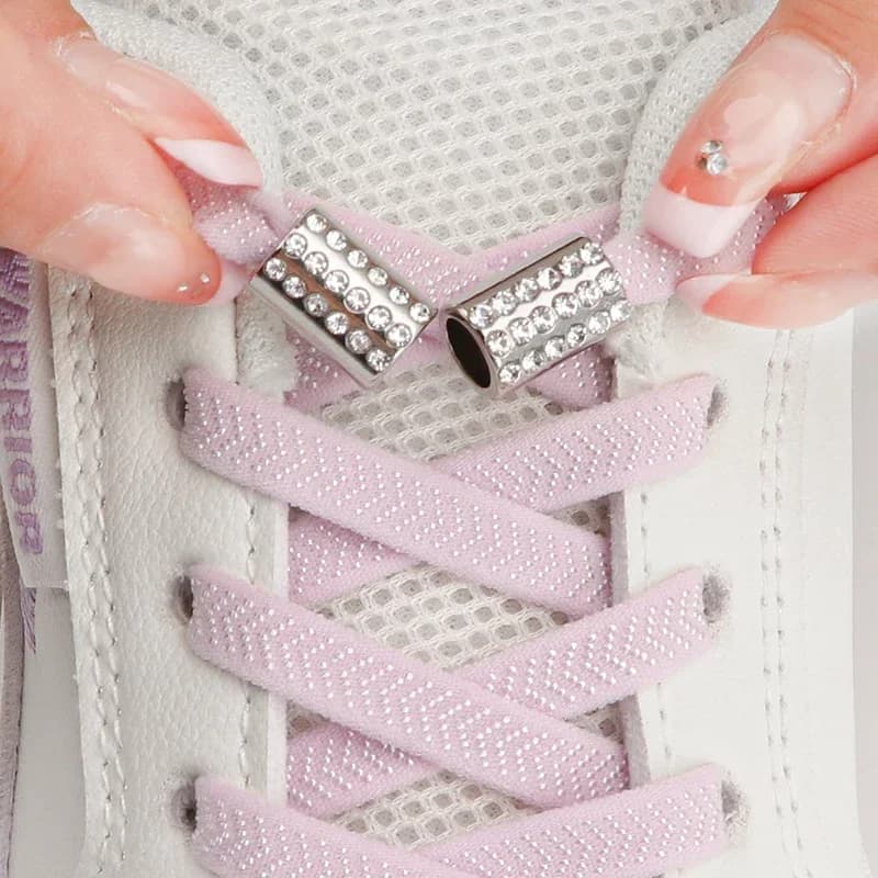 Lacci con chiusura a diamante senza cravatte lacci elastici Sneaker No Tie lacci per scarpe bambini lacci piatti allargati per adulti per scarpe