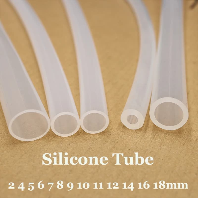 Tubo in gomma siliconica da 1/5M Tubo flessibile per acqua trasparente Tubo per pompa per acquario 2 3 4 5 6 7 8 9 10 12 14mm Tubo flessibile in silicone non tossico