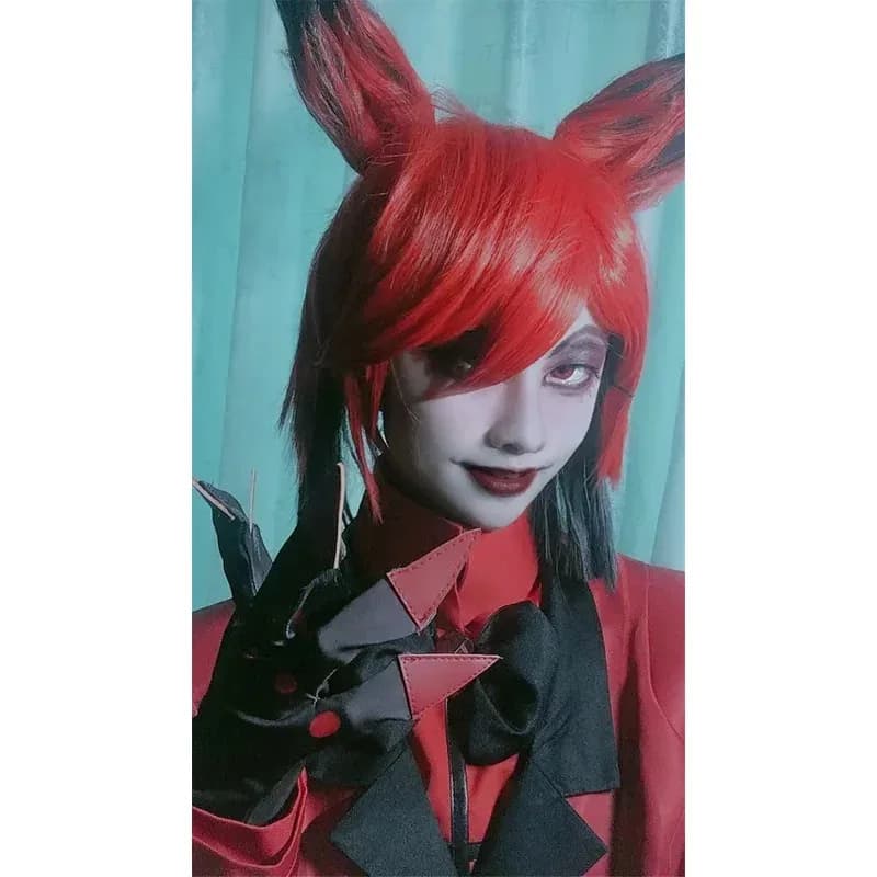 Hazbin Hotel ALASTOR Cosplay Wigs Hair Props Halloween Carnival Christmas Costumes Accessoriesc;3.k'6;d.a;