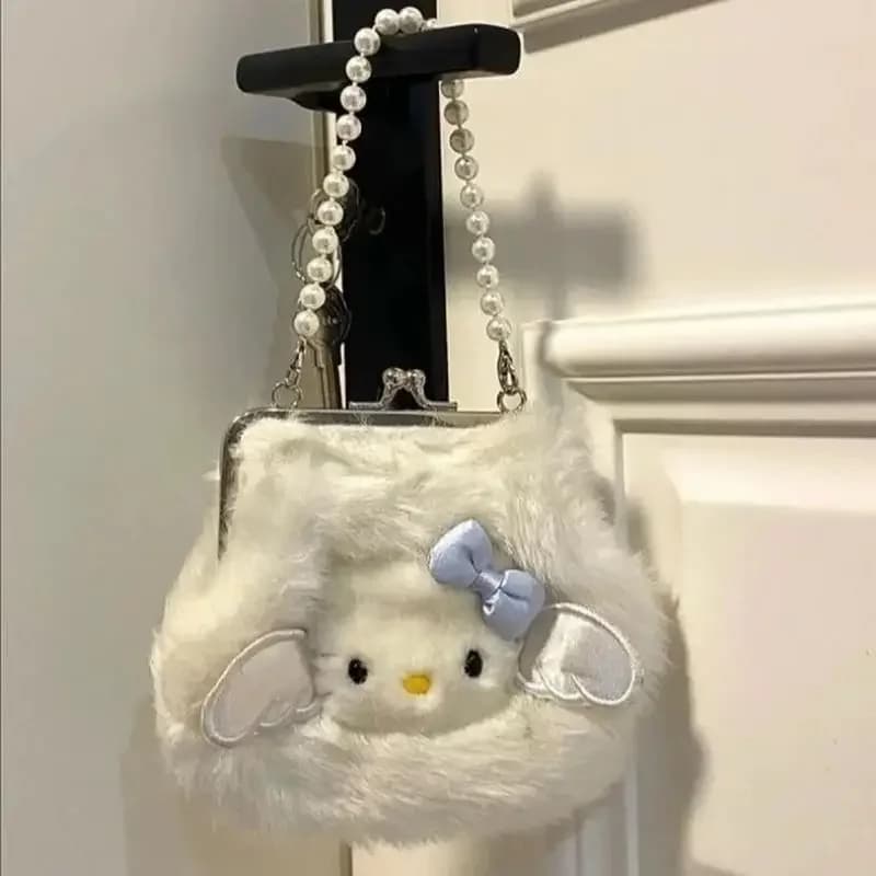 Borsa Peluche Hello Kitty Y2K, Borsa Kawaii Anime Cartoon Sanrio, Borsa a Cuore Carina per Ragazze Autunno Inverno, Borsa JK Bestie, Regalo per Ragazze