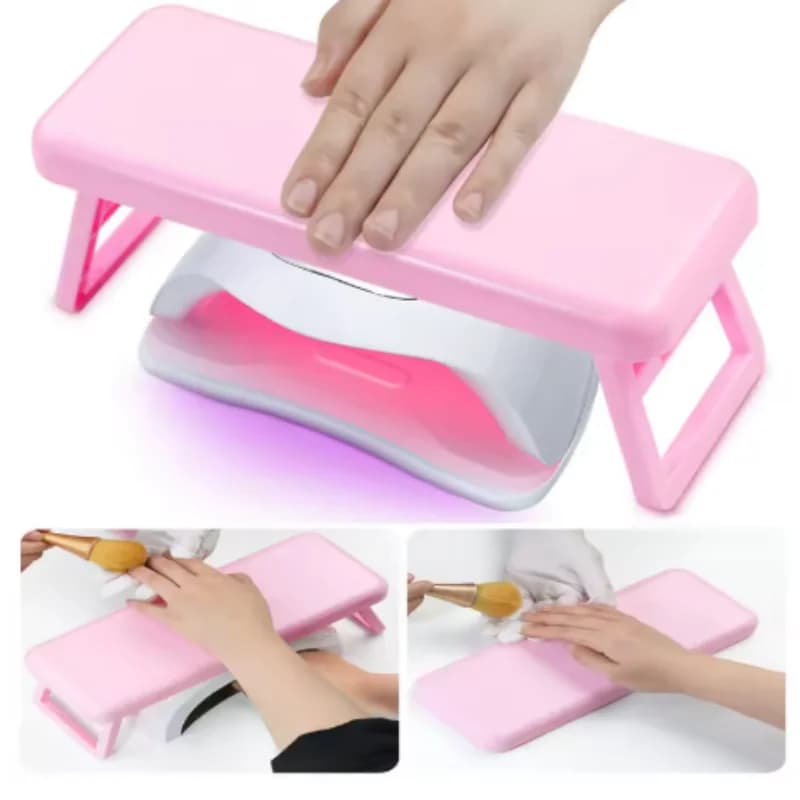 Bracciolo per unghie in plastica, cuscino per mani pieghevole per manicure per salone e uso domestico, comodo strumento per workstation per nail art