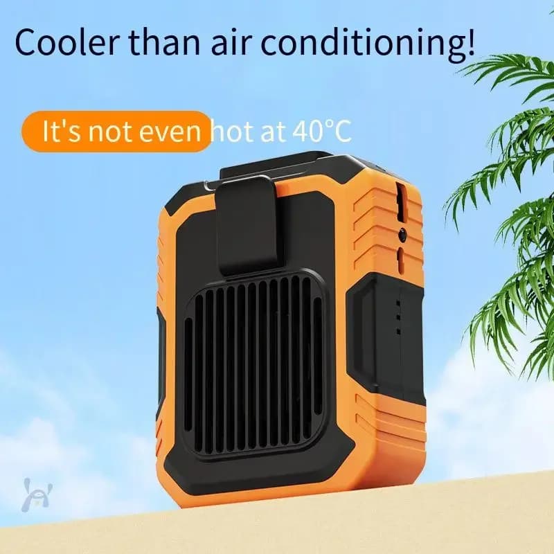 Ventilatore Portatile Mini da Cintura, Ventilatore Elettrico Senza Pale con Funzione Power Bank per Cantiere/Fattoria/Viaggi/Pesca
