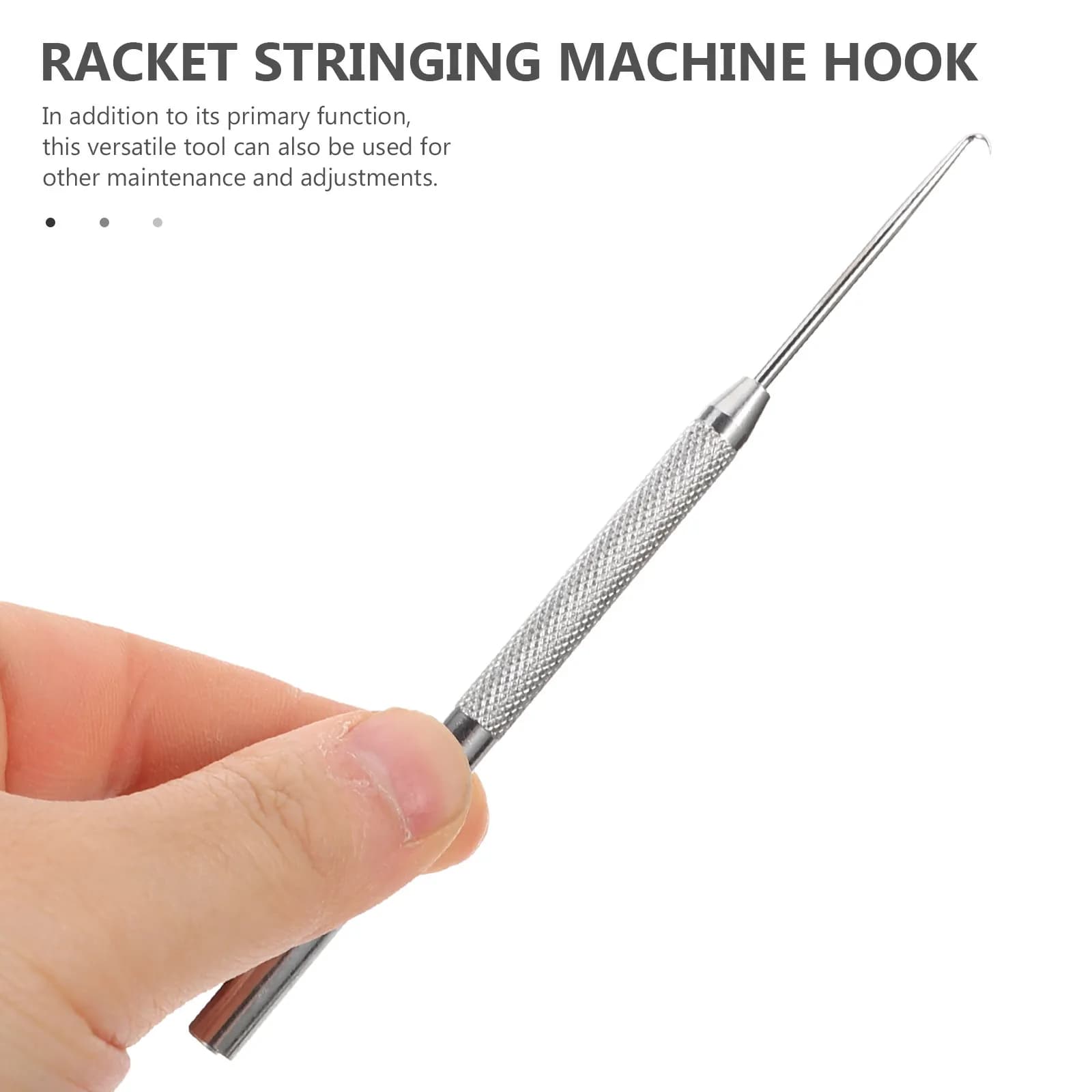 Tennis Badminton Racket Stringing Hook Tool High Strength Metal Frame Non Slip Handle Efficient String Threading Sports