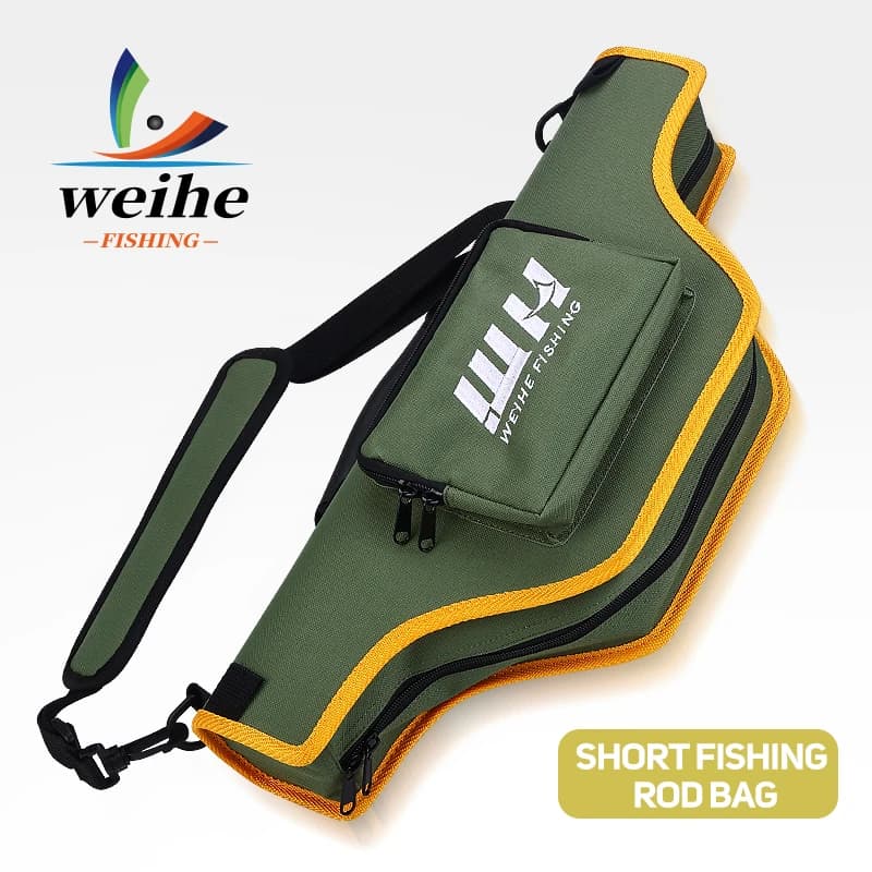 Borsa per Canna da Pesca Staccabile WEIHE 48.5*19cm, Borsa Rigida in Tessuto Oxford per Esche da Pesca