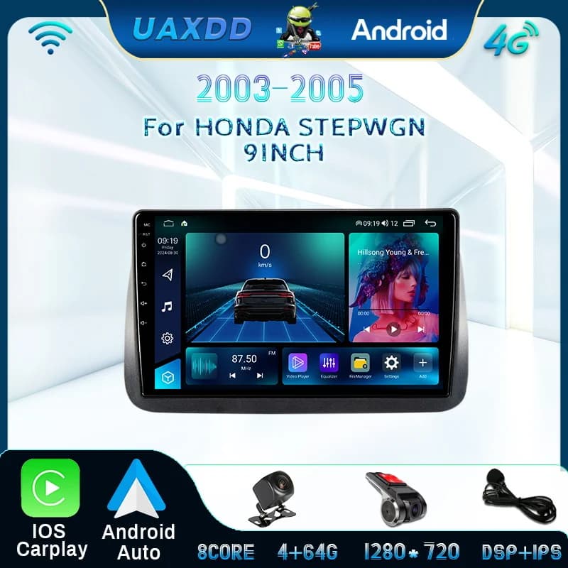 Navigazione GPS Per HONDA STEPWGN 2003-2005 Android cruscotto lettore multimediale DVD Interni auto radio stereo Schermo Fotocamera 9 pollici