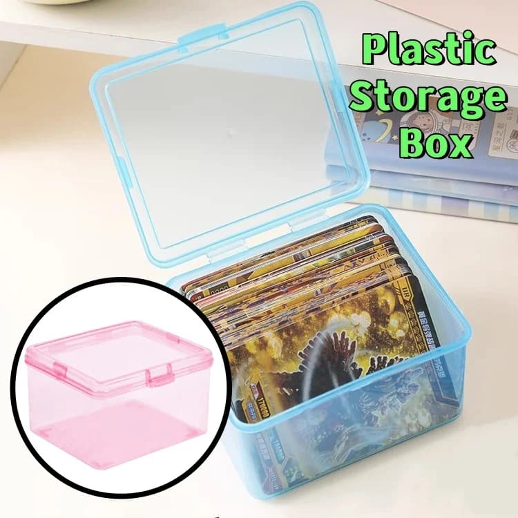 Scatola Trasparente in Plastica per Conservazione di Piccole Carte, Porta Fotocard, Organizzatore da Scrivania, Contenitore per Cancelleria