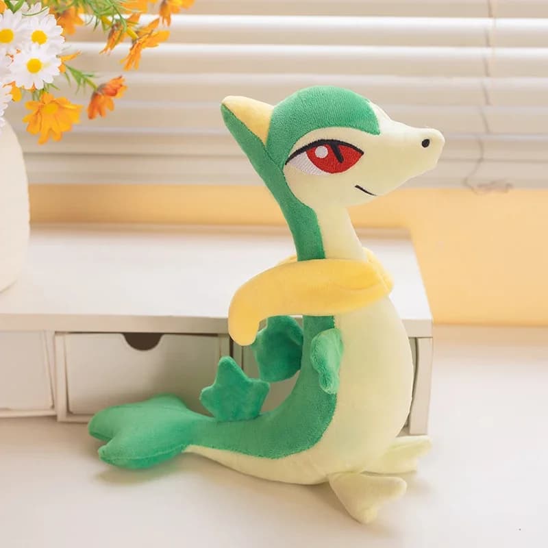 Peluche Servine Morbido e Soffice, Giocattolo di Peluche a Forma di Erba, Bambola di Peluche Cartone Animato Pokemon, Regalo di Compleanno per i Fan, Collezione