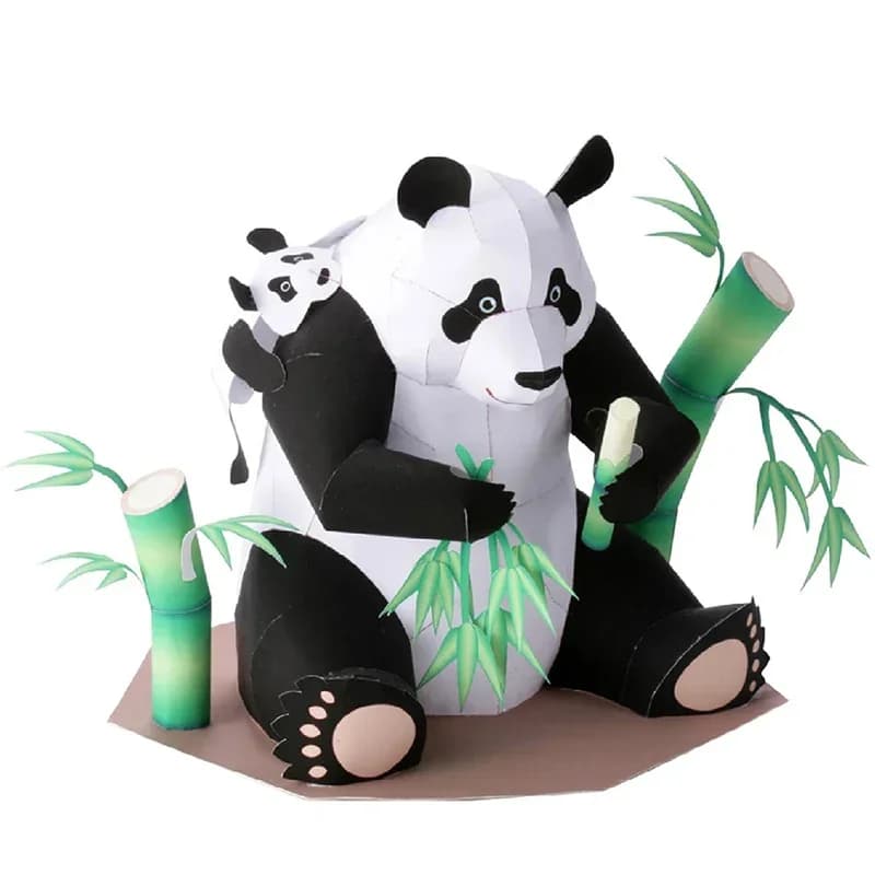 Giant Panda Origami Art Mini 3D Folded Paper Model Papercraft Animal Figure DIY Kids Adult Handmade Craft Toys QD-310