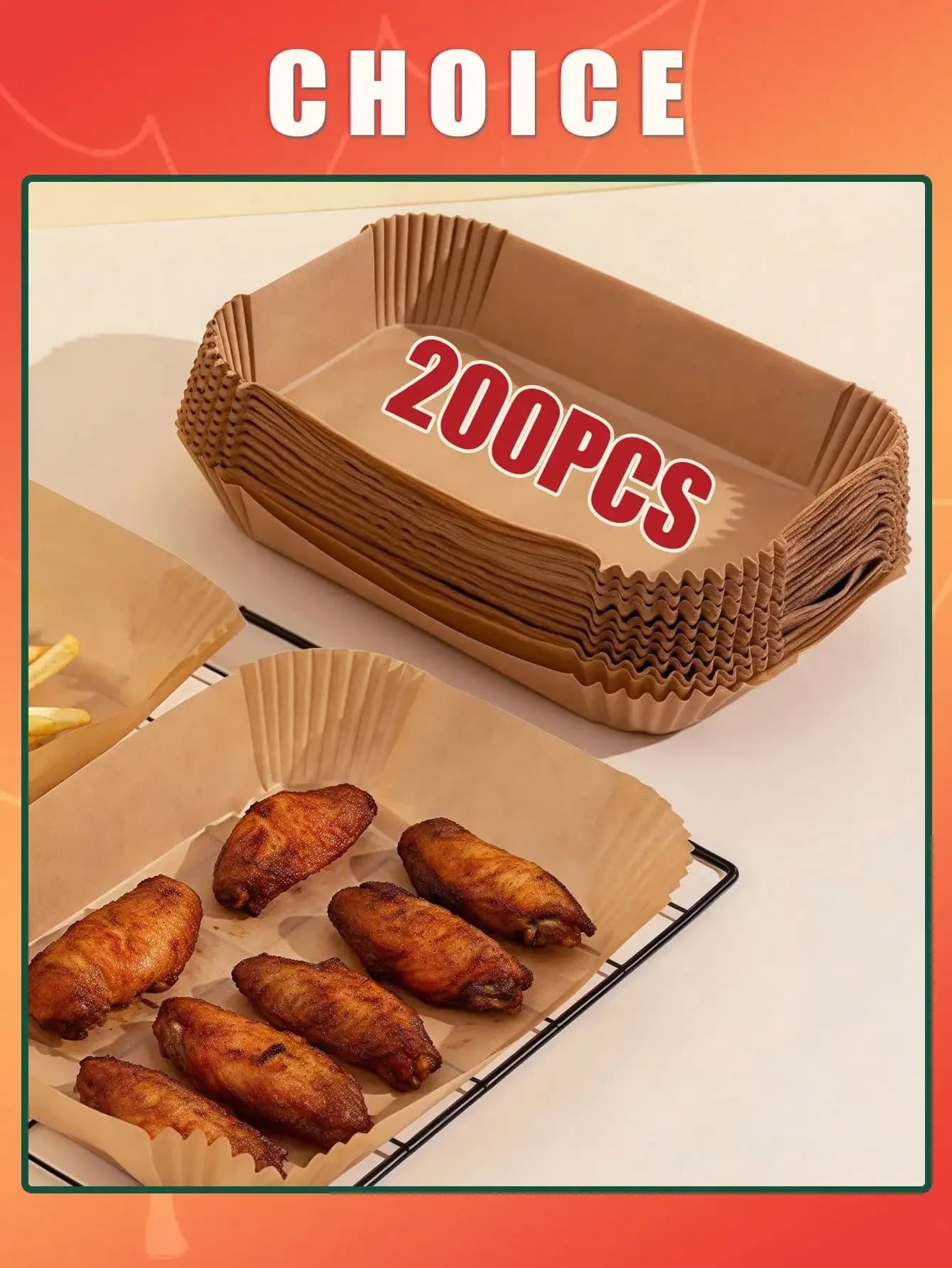 Air Fryer Disposable Paper Liners Dual Airfryer, 200pcs Rectangle Air Fryer Parchment Paper Sheets For Airfryer Double Stack Accessories 200/100/50/1pc